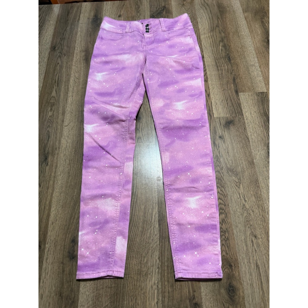 Blackheart Skinny Jeans Women 9 Purple Galaxy Space Celestial Print Excellent